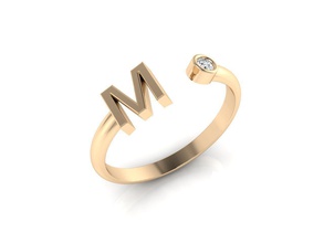 bague 137 de l'anneau le minimalisme minimalizm or d'argent bijoux imprimable l'engagement la mode mariage luxe facile lumière marque nouvelles initial les initiales des lettres alphabet anneaux 3d print model - Mito3D