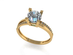 yüzük 13 m takı altın moda yazdırılabilir düğün gem nişan mücevher elmas Gümüş engagem sterling parlak yüzüğü güzellik Sole 3d print model - Mito3D