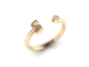 ring 143 Minimalismus minimalizm gold Silber Schmuck bedruckbar ist engagement Mode Hochzeit Luxus einfach Licht Marke neue initial Initialen Briefe alphabet Ringe 3d print model - Mito3D