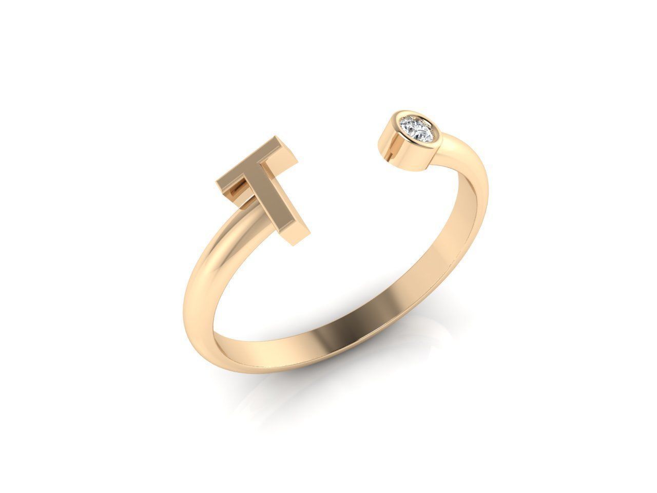 ring 144 Minimalismus minimalizm gold Silber Schmuck bedruckbar ist engagement Mode Hochzeit Luxus einfach Licht Marke neue initial Initialen Briefe alphabet Ringe 3D print model - Mito3D