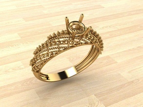 Ring 147 Gold Mode Schönheit Diamant Hochzeit Juwel Schmuck Ringe 3d print model - Mito3D