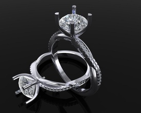 squillare 14 gioielleria lusso elegante gemma oro argento nozze diamante orecchino braccialetto collane pendente rinoceronte accessorio bellezza moda design gioiello anelli 3d print model - Mito3D