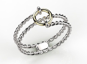 anel 151 - 2 jóias o engajamento ruby safira esmeralda diamante design brilhantes rodada definição gem printable anéis 3d print model - Mito3D