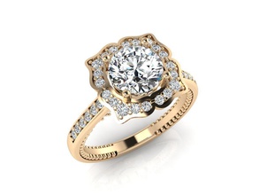 ring 153 gold silver jewellery jewelry printable engagement fashion wedding luxury easy light brand miligrane white platinium modern rings 3d print model - Mito3D