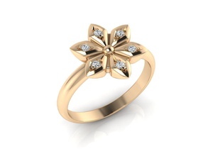bague 157 minimalisme or argent bijoux imprimable engagement mode mariage luxe facile lumière marque fleur anneaux 3d print model - Mito3D