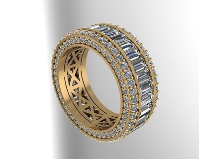 ring 157 earing diamond gold jewelry rings 3d print model - Mito3D