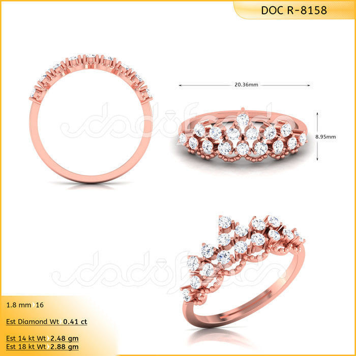 ring 158 Schmuck gold Mode-ring Mode-Schönheit Diamant-ring Hochzeit Juwel gem engagement Silber bedruckbar ist diamant diamond cad engagem bangle Ringe 3D print model - Mito3D
