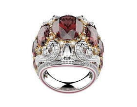 anillo 160 1 oro Tigre colgante pendiente joyería joya rubí zafiro Esmeralda día Boda imprimible cóctel 3d modelo anillos 3d print model - Mito3D