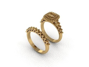 anillo 16 oro moda belleza diamante boda joya joyería colgante pendiente compromiso matrimonio platino imprimible plata celebracion anillos 3d print model - Mito3D