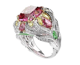 anillo 162 1 oro tigre colgante pendiente joyería joya rubí zafiro esmeralda día boda anillos 3d print model - Mito3D