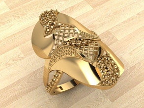 Ring 163 Gold Mode Schönheit Diamant Hochzeit Juwel Schmuck Ringe 3d print model - Mito3D