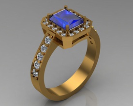 ring 16 gold jewelry printable engagem jewellery silver diamond brilliant fashion beauty sapphire ruby setting jewel gem sterling pendants 3d print model - Mito3D