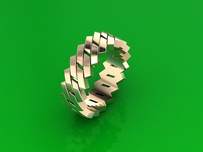 Ring 169 Gold Schmuck Mode Luxus Ringe Brief scheinen Juwel Kette 3D print model - Mito3D