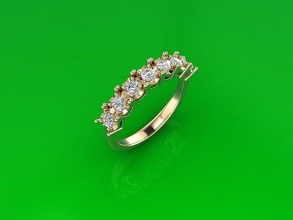 ring 171 gold jewellery jewelry fashion luxury rings shine jewel gem alphabet engagement wedding diamond band 3d print model - Mito3D