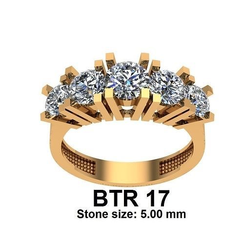 Ring 17 Ringe Schmuck Gold Silber druckbar Diamant Juwel Hochzeit Mode Halskette Sterling engagem Weiß Solitär Ohrring Engagement 3D print model - Mito3D