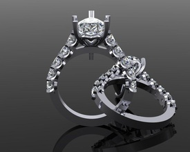 anillo 17 joyería joya lujo elegante oro plata Boda diamante arete pulsera collares colgante pendiente rinoceronte belleza Moda anillos francés cortar 3d print model - Mito3D