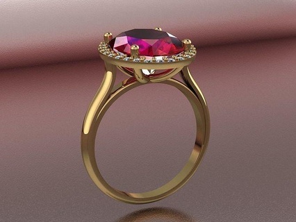 Ring 172 Ringe Schmuck Silber Gold Diamant Juwel Hochzeit Mode engagem Engagement Solitär Schönheit Nashorn Rubin 3d print model - Mito3D