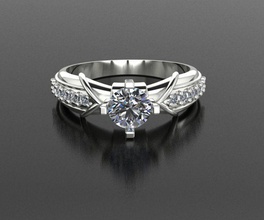 ring-17r Schmuck engagement Hochzeit gem Platin Ehe kostbar Mode gold bedruckbar ist Diamant-ring feier Ringe 3d print model - Mito3D