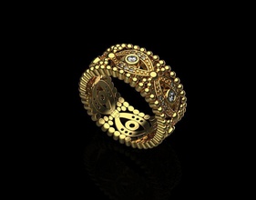 anello 1807 gioielli oro ingranaggio di lusso la precisione ricchezza simbolo desktop decorazione lucente stampabile argento gioiello moneta cassa equilibrio monete in euro gemma anelli 3d print model - Mito3D