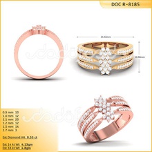 ring 185 jewelry gold fashion beauty diamond wedding jewel jewellery engagement silver design printable cad necklace pendant rings 3d print model - Mito3D