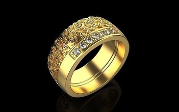 ring 1865 rings earring gold silver white wedding engagement diamond jewelry platinum gem luxury brilliant printable fashion 3d print model - Mito3D