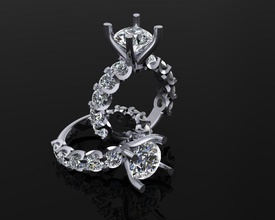 Ring 18 Schmuck Luxus elegant Juwel Gold Silber Hochzeit Diamant Ohrring Armband Halsketten Anhänger Nashorn Schönheit Mode Ringe Französisch Schnitt 3d print model - Mito3D