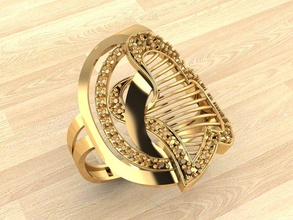 bague 195 or mode beauté diamant mariage bijou bijoux engagement l'amour imprimable sterling argent symbole gemme 3d print model - Mito3D