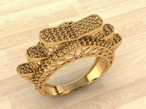 ring 19 gold mode schönheit diamant hochzeit juwel schmuck liebe leuchtenden druckbar sterling silber platin engagement brillant ringe 3d print model - Mito3D