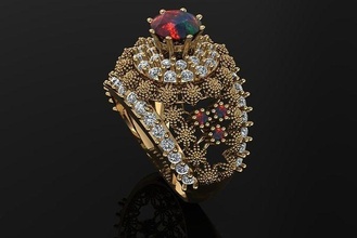 ring 2020 jewelry gold silver style luxury rings 3d print model - Mito3D