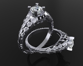 anel 21 joalheria luxo elegante viver isolado ouro prata Casamento diamante brinco pulseira colares pingente rinoceronte beleza moda jóia argolas francês cortar 3d print model - Mito3D