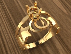 Ring 217 Gold Mode Schönheit Diamant Hochzeit Juwel Schmuck Ringe 3d print model - Mito3D
