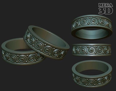 yüzük 220904 baskı Artcam Sanat Kelt mücevher yüzükler elmas takı gelin gümüş yazdırılabilir dindar nesne moda güzellik düğün 3d print model - Mito3D