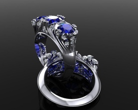 squillare 2 gioielleria lusso elegante gemma oro argento nozze diamante orecchino braccialetto collane pendente rinoceronte bellezza moda design cad gioiello anelli 3d print model - Mito3D