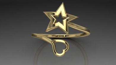 anel 23 jóias anéis minimalismring topring topseller topselling topyouthring youthring silverring goldring heartring estrelando 3dprint printable de ouro da forma prata 3d print model - Mito3D