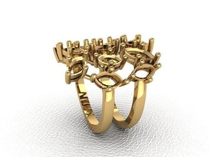 Ring 244 Gold Mode Schönheit Diamant Hochzeit Juwel Schmuck engagem Ringe 3d print model - Mito3D