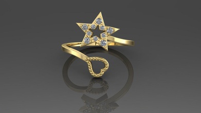 ring 24 Schmuck jewelryring in der Hauptrolle topring topseller topselling goldring heartring silverring gold 3dprint topyouthring youthring bedruckbar ist Silber gold-ring Ringe 3d print model - Mito3D
