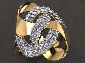 Ring 263 Gold Mode Schönheit Diamant Hochzeit Juwel Schmuck Ringe 3d print model - Mito3D