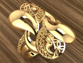 Ring 26p Gold Mode Schönheit Diamant Hochzeit Juwel Schmuck Ringe 3d print model - Mito3D