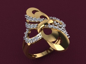 Ring 275 Gold Mode Schönheit Diamant Hochzeit Juwel Schmuck Engagement Ehe druckbar Silber Liebe Jahrestag 3d print model - Mito3D