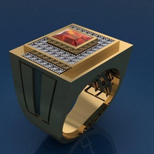 ring 27 gold bedruckbar ist Silber gem Schmuck Diamant-ring Mode-Schönheit engagement diamant diamond Juwel Hochzeit cad engagem rhino Mode Ringe 3d print model - Mito3D