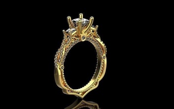 ring 2 sapphire diamond engagement rings earring gold silver white wedding jewelry precious shining brilliant accessory jewel 3d print model - Mito3D