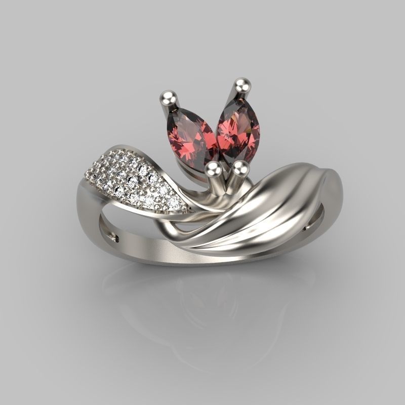 anillo 2 marquesa ruby diamantes la joyería brillante diseño el diamante compromiso moda y belleza gem de oro joya lujo matrimonio platino precioso imprimible plata sterling varios estilo los anillos 3D print model - Mito3D