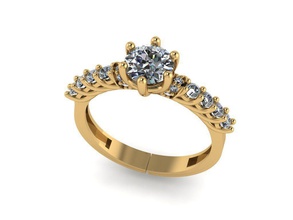 anello di 2 m gioielli oro la sterlina matrimonio gemma fidanzamento gioiello stampabile diamante solitaire abbigliamento stampa moda e bellezza brillante nozze diamanti anelli 3d print model - Mito3D