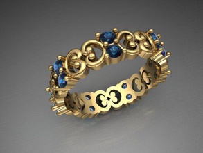 anello 2 ornamento gioielli gioiello oro disco di platino matrimonio brillant diamante preziosi brillante anelli 3d print model - Mito3D