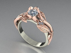 anillo 2 partes imprimible rinoceronte joyería joya lujo accesorio Moda brillante diamante belleza oro anillos 3d Joya matriz 3d print model - Mito3D