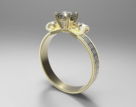 anillo 2kozel joya diamante precioso compromiso boda joyería platino piedra preciosa zafiro rubí esmeralda amatista topacio granate lapidario roca anillos 3d print model - Mito3D