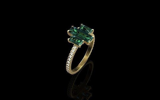 anillo 30005 anillos oro plata blanco diamante Boda compromiso joyería joya verde Roca imprimible brillante 3d print model - Mito3D