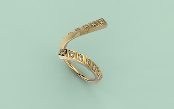 anillo 306 joyería joya lujo moderno oro imprimible joyas anel diseño enganchar plata diamante platino anillos 3d print model - Mito3D
