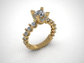 bague 309 or mode beauté diamant mariage bijou bijoux engagem anneaux 3d print model - Mito3D