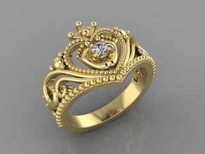 anel de 30 jóias anéis bebê ringbaby diamante ouro jóia ourivesaria civil que incide coroa 3dmodel 3dfile 3dprint topo mama mather formama 3d print model - Mito3D